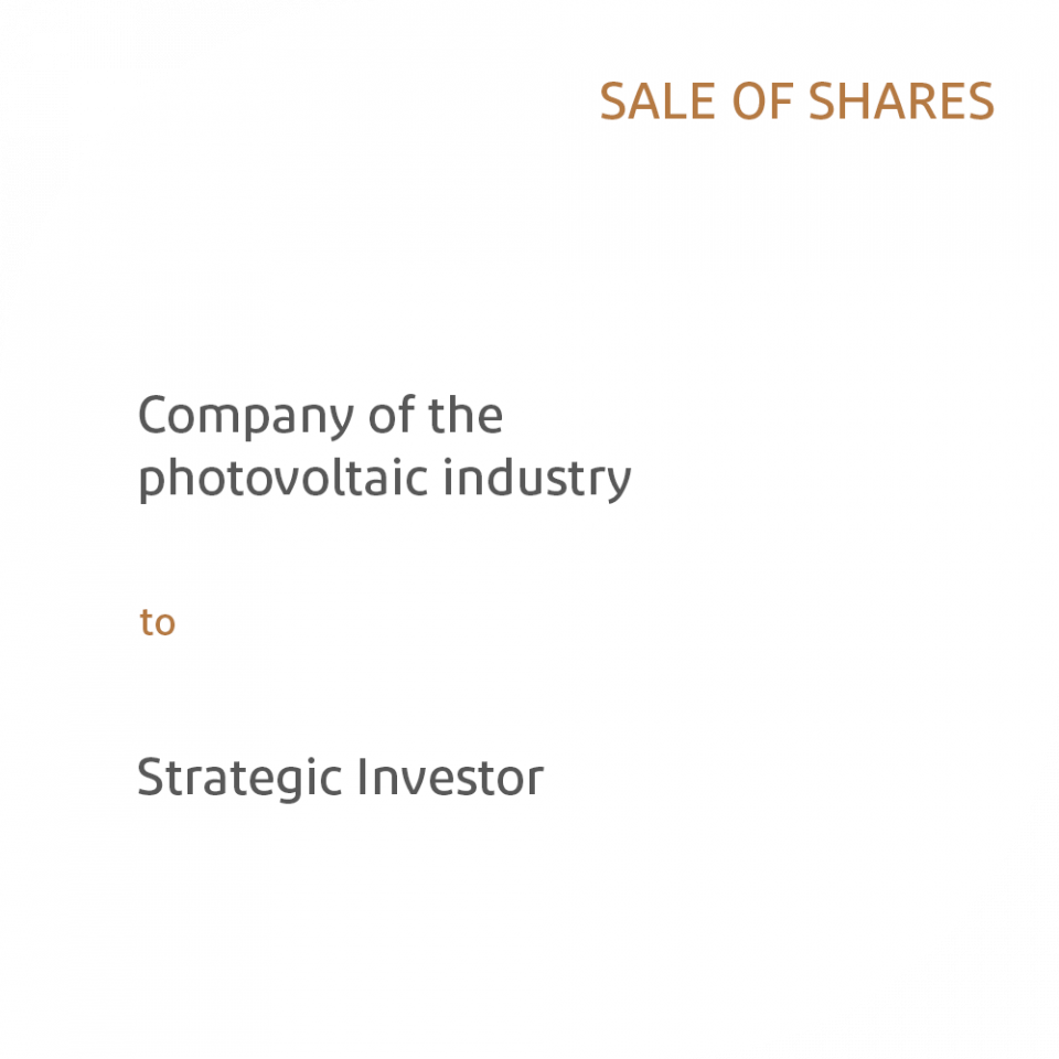 Company of the photovoltaic industry  an Strategic Investor 