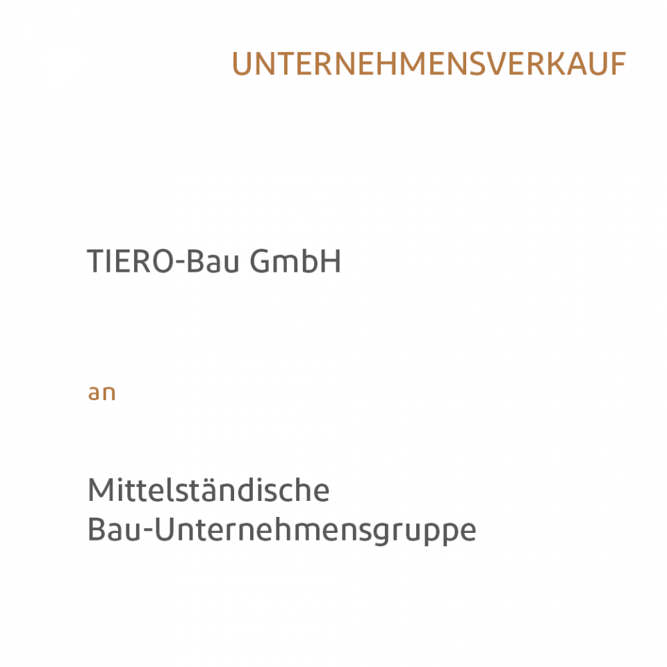 TIERO-Bau GmbH in neuen Händen